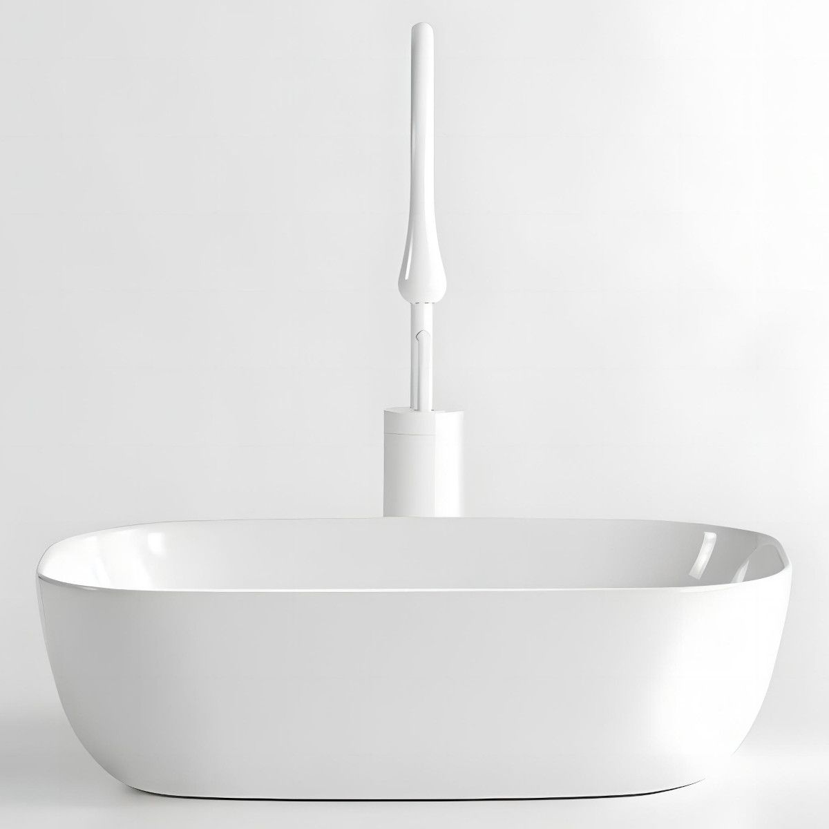 Lavoar, Alb Lucios, dimensiuni 45.5x 32 cm, ceramica sanitara, montaj pe blat, Nicoli