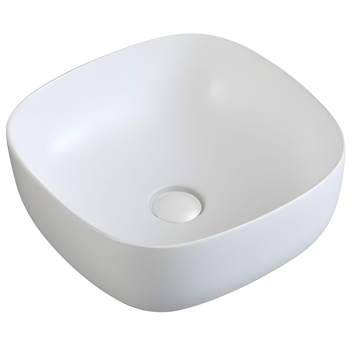 Lavoar, Alb Mat, ceramica sanitara, montaj pe blat, 40.5x40.5 cm, Viva