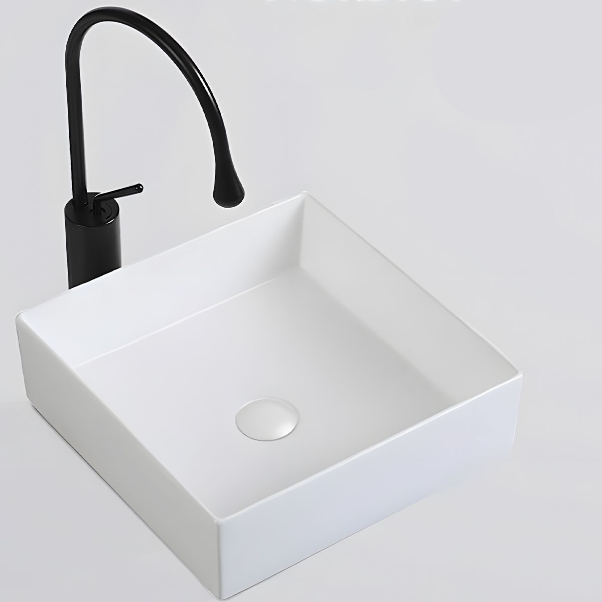 Lavoar, Alb Mat, ceramica sanitara, montaj pe blat 40x40 cm, Blanco