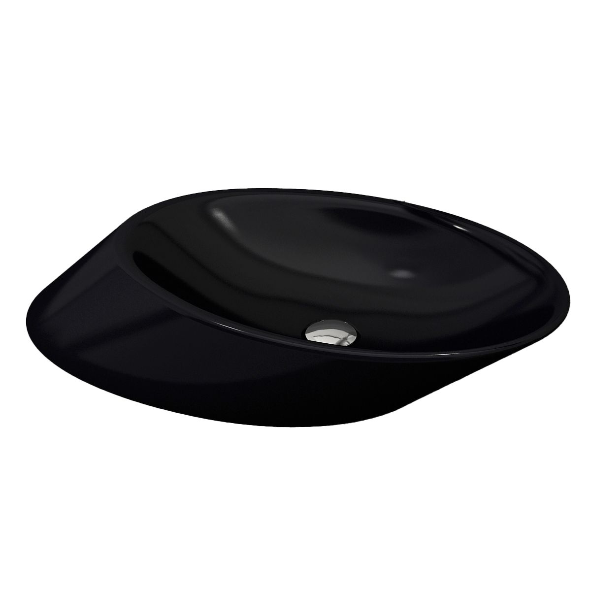 Lavoar Alicia, montaj pe blat, 53x46 cm, negru lucios, Royalty Line by Ego