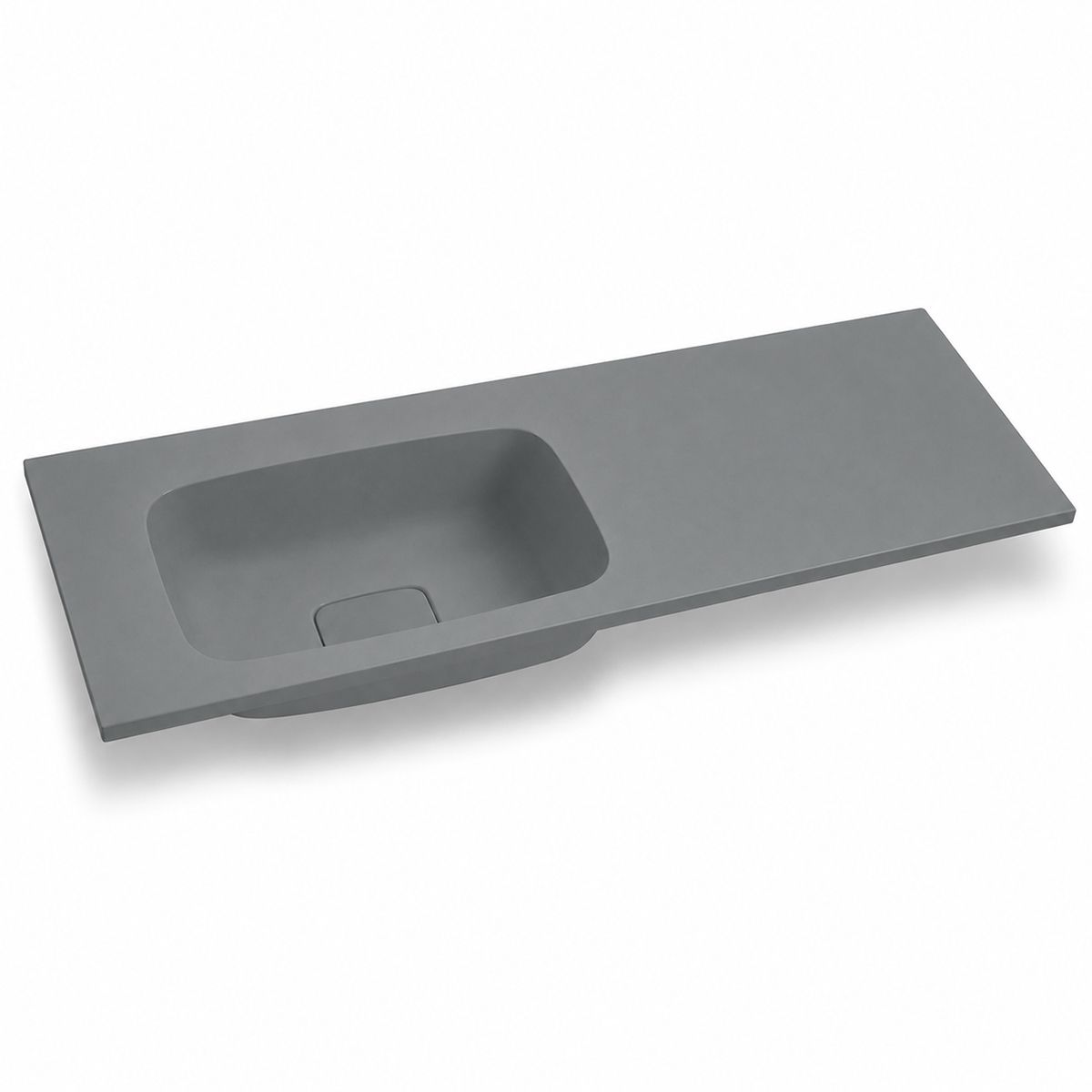 Lavoar, compozit mineral, Gri ciment Mat, scurgere ascunsa, montaj semi-incastrat, 100x50 cm, Florence