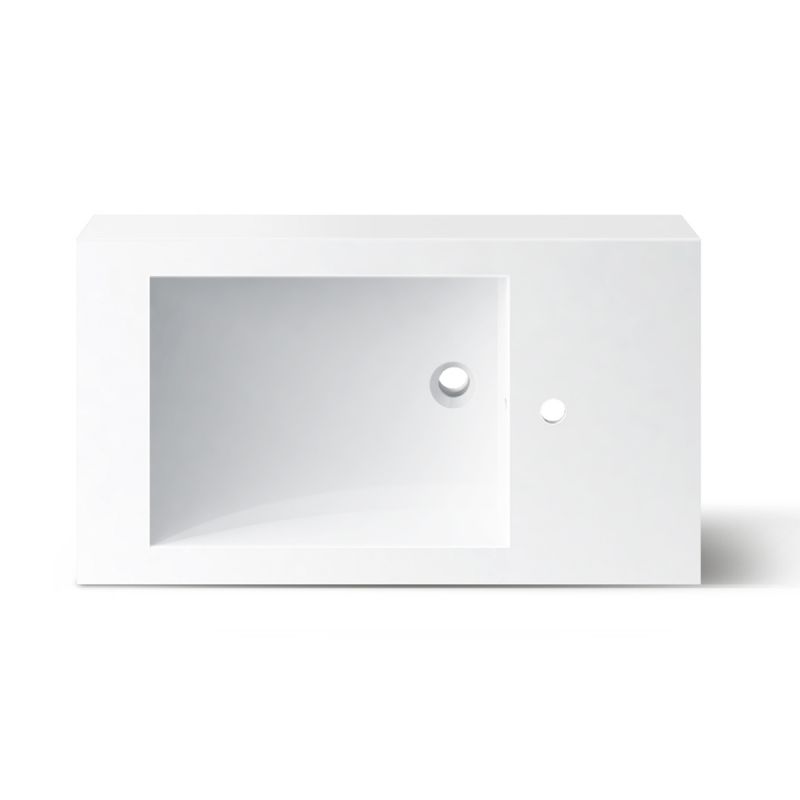 Lavoar, compozit mineral, montaj suspendat, cu gaura de baterie pe partea dreapta, 85x47 cm, Veloce