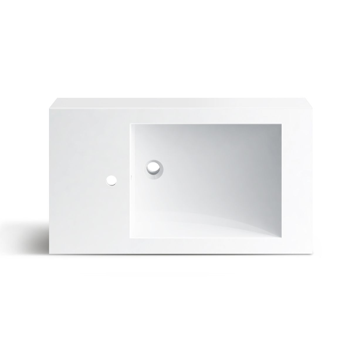 Lavoar, compozit mineral, montaj suspendat, cu gaura de baterie pe partea stanga, 85x47 cm, Veloce