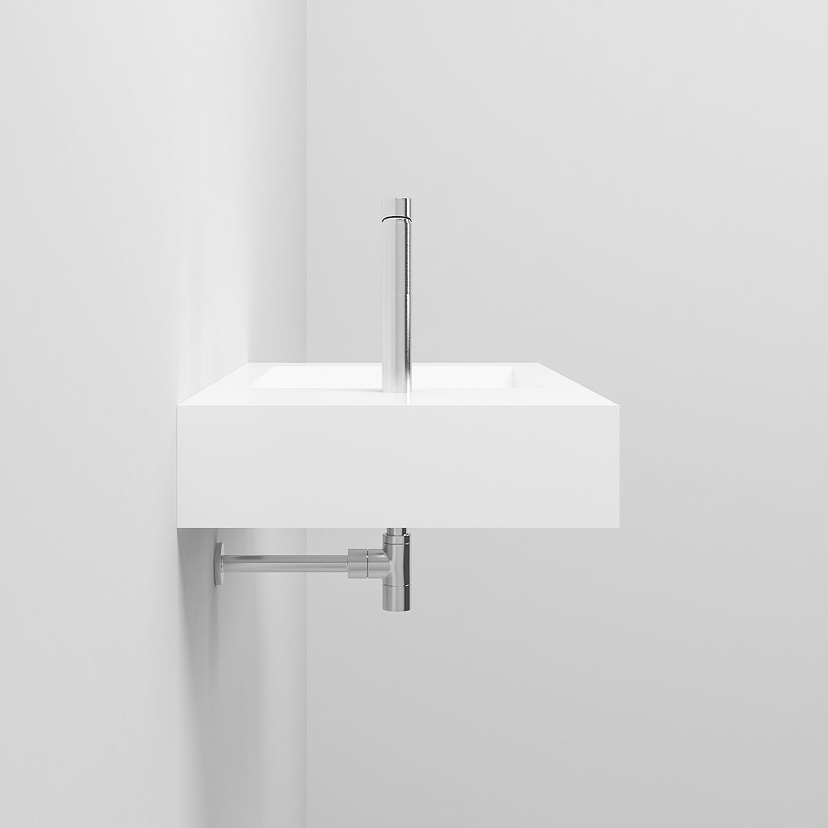 Lavoar, compozit mineral, montaj suspendat, cu gaura de baterie pe partea stanga, 95x47 cm, Veloce