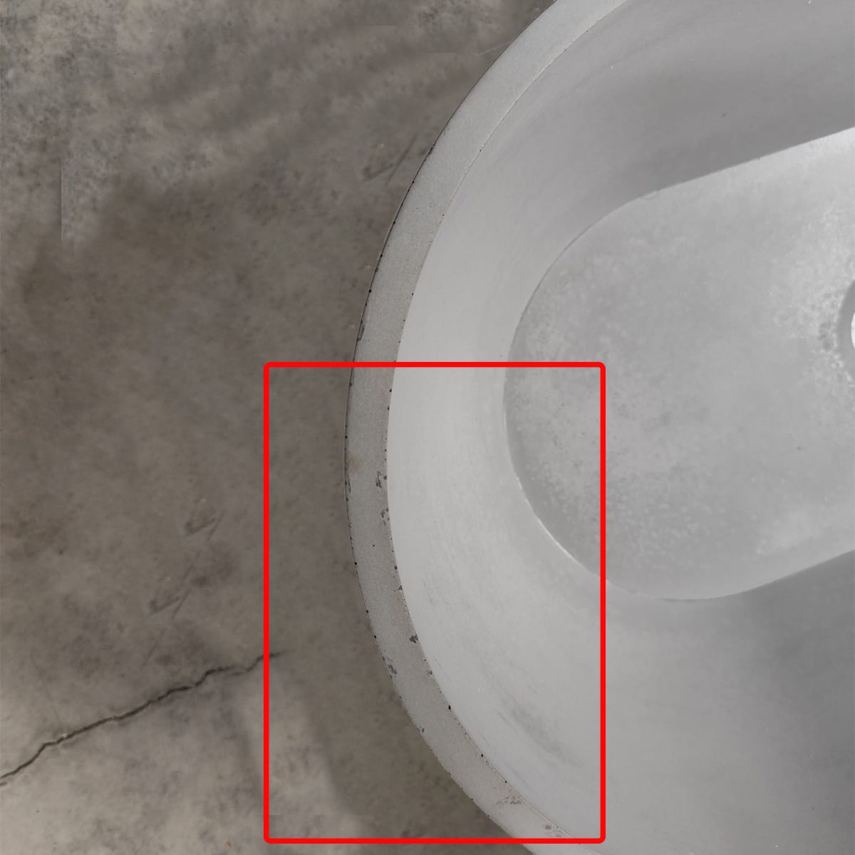 Lavoar compozit mineral, Resiginat, culoare Gri concrete, montaj pe blat, 65x35 cm, Pedro