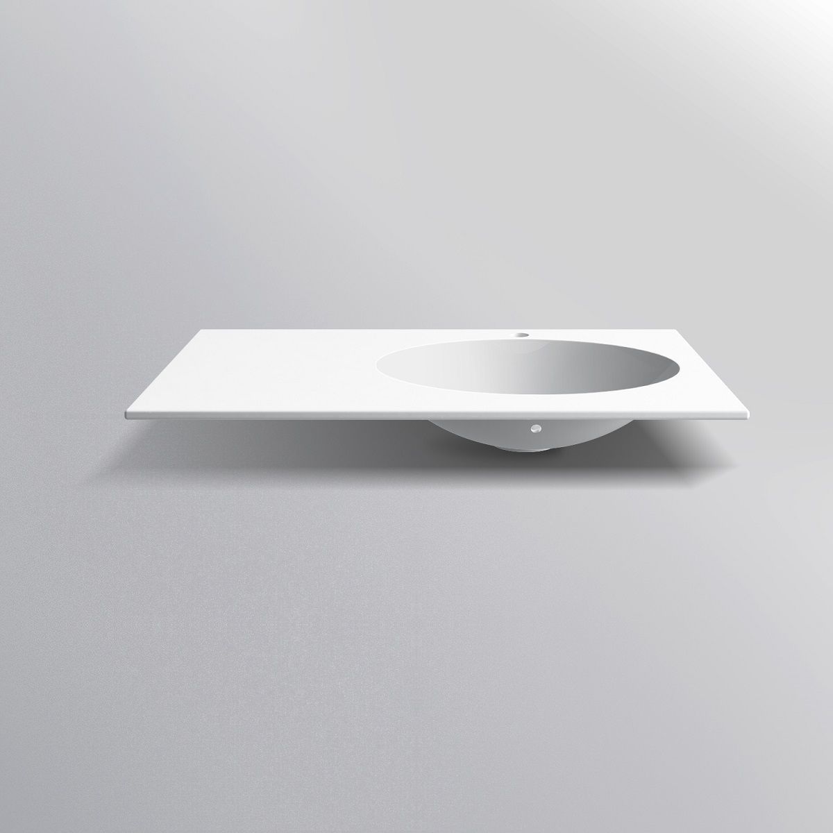 Lavoar Dora, compozit mineral, montaj semi-incastrat, gaura de baterie pe dreapta 90x55 cm