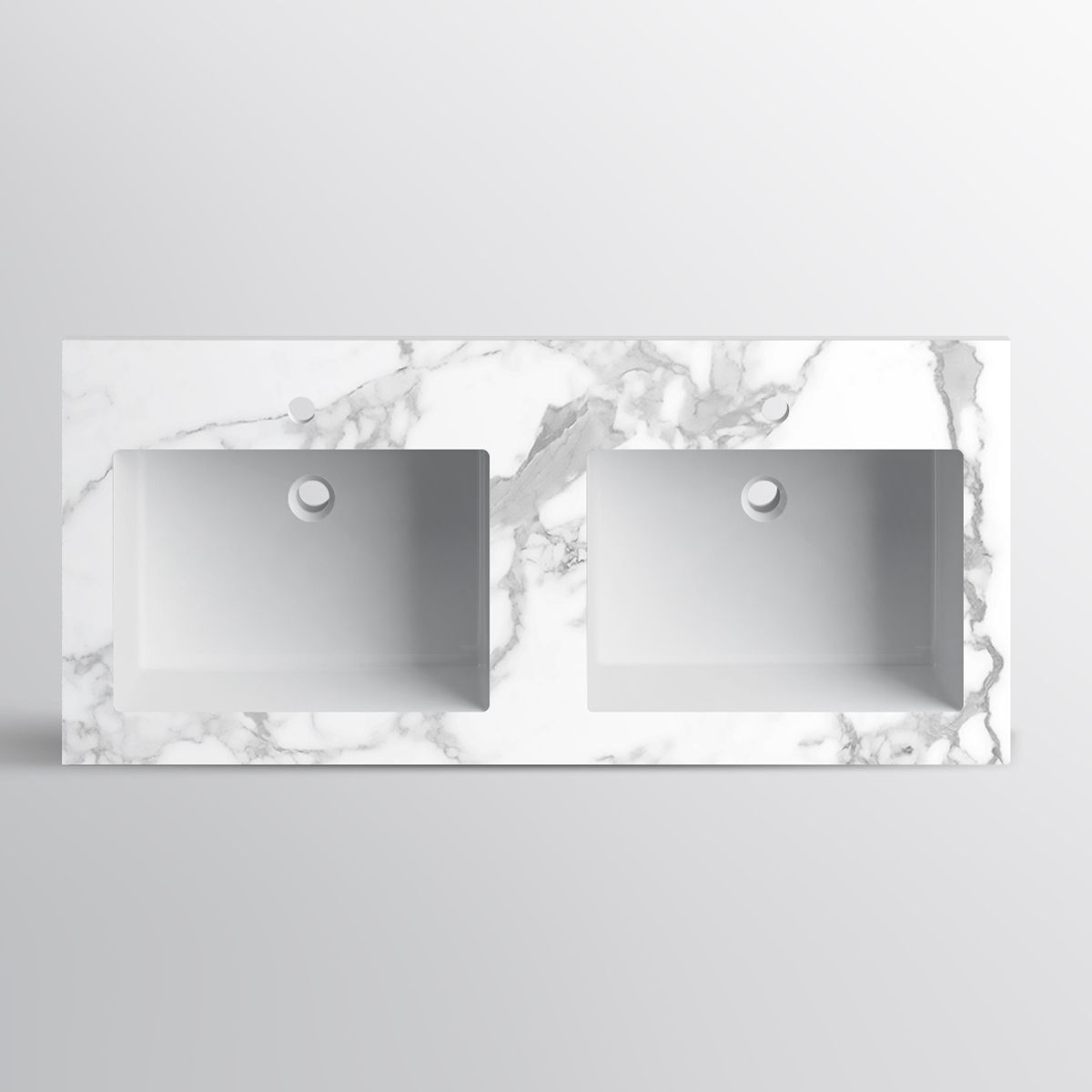 Lavoar dublu, compozit, finisaj Carrara Arabescato, montaj semi-incastrat, 121x54.2 cm, Cortina
