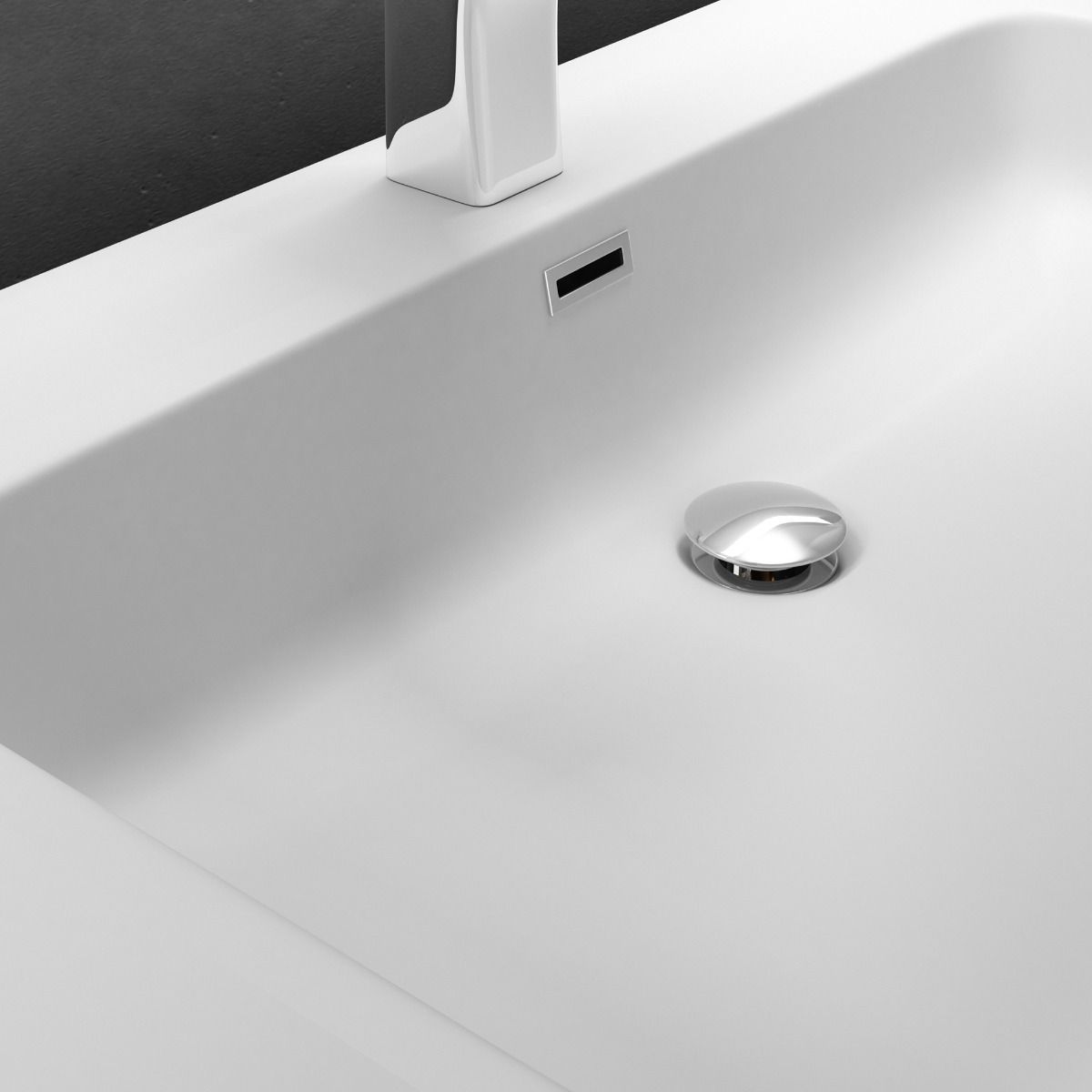 Lavoar EGO-830, compozit de marmura, Alb Mat 140x48 cm