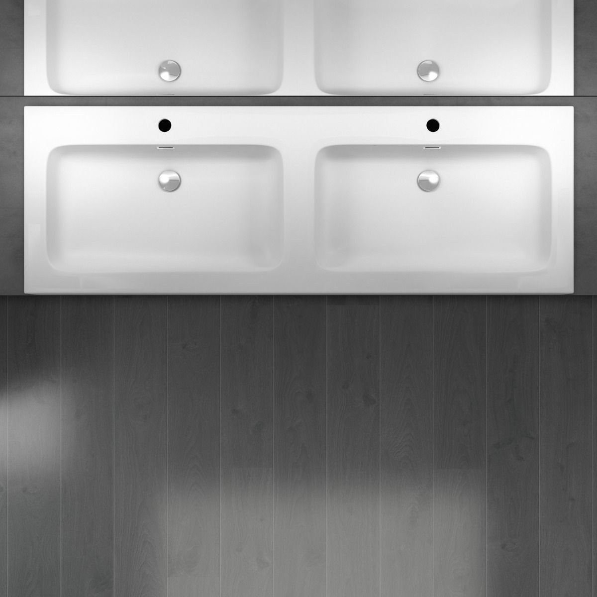Lavoar EGO-830, compozit de marmura, Alb Mat 140x48 cm