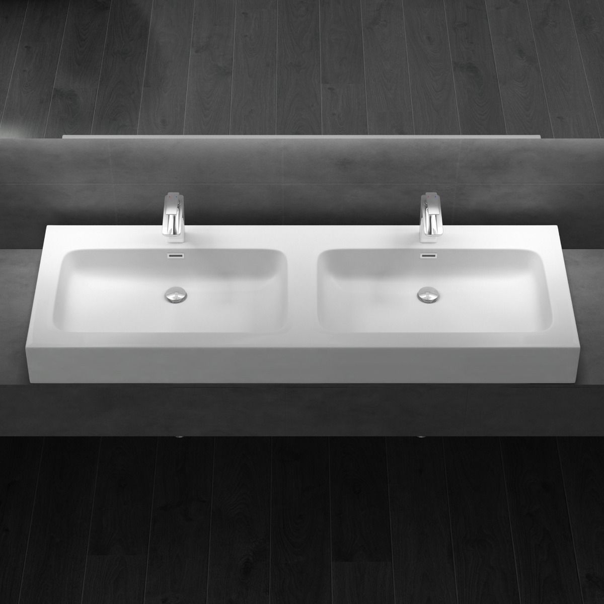 Lavoar EGO-830, compozit de marmura, Alb Mat 140x48 cm