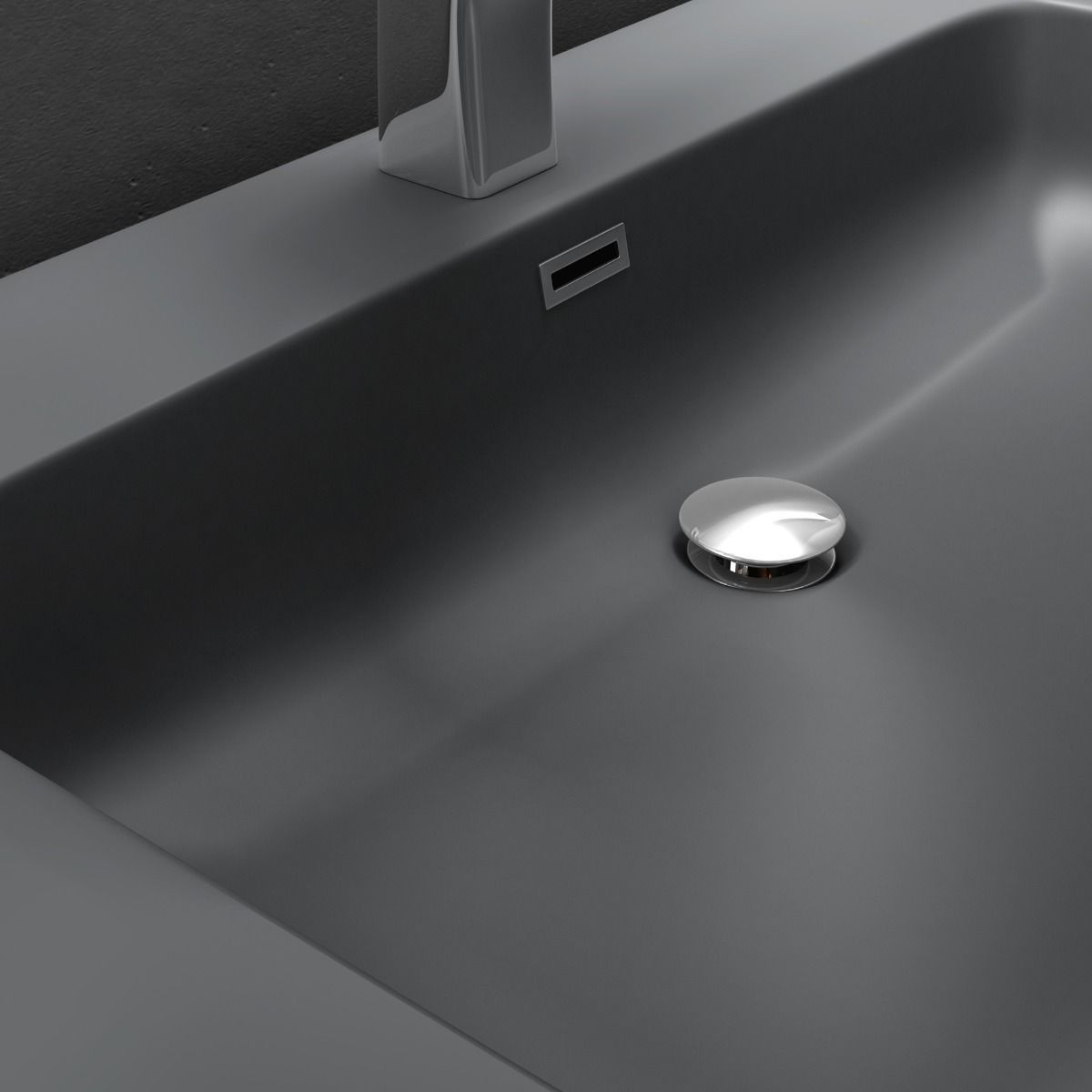 Lavoar EGO-830, compozit de marmura, Antracit Mat 140x48 cm