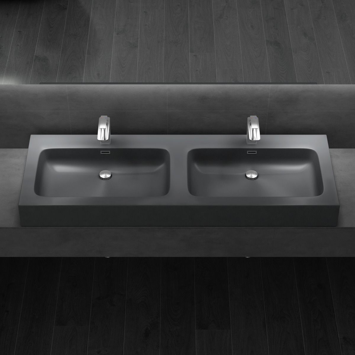 Lavoar EGO-830, compozit de marmura, Antracit Mat 140x48 cm