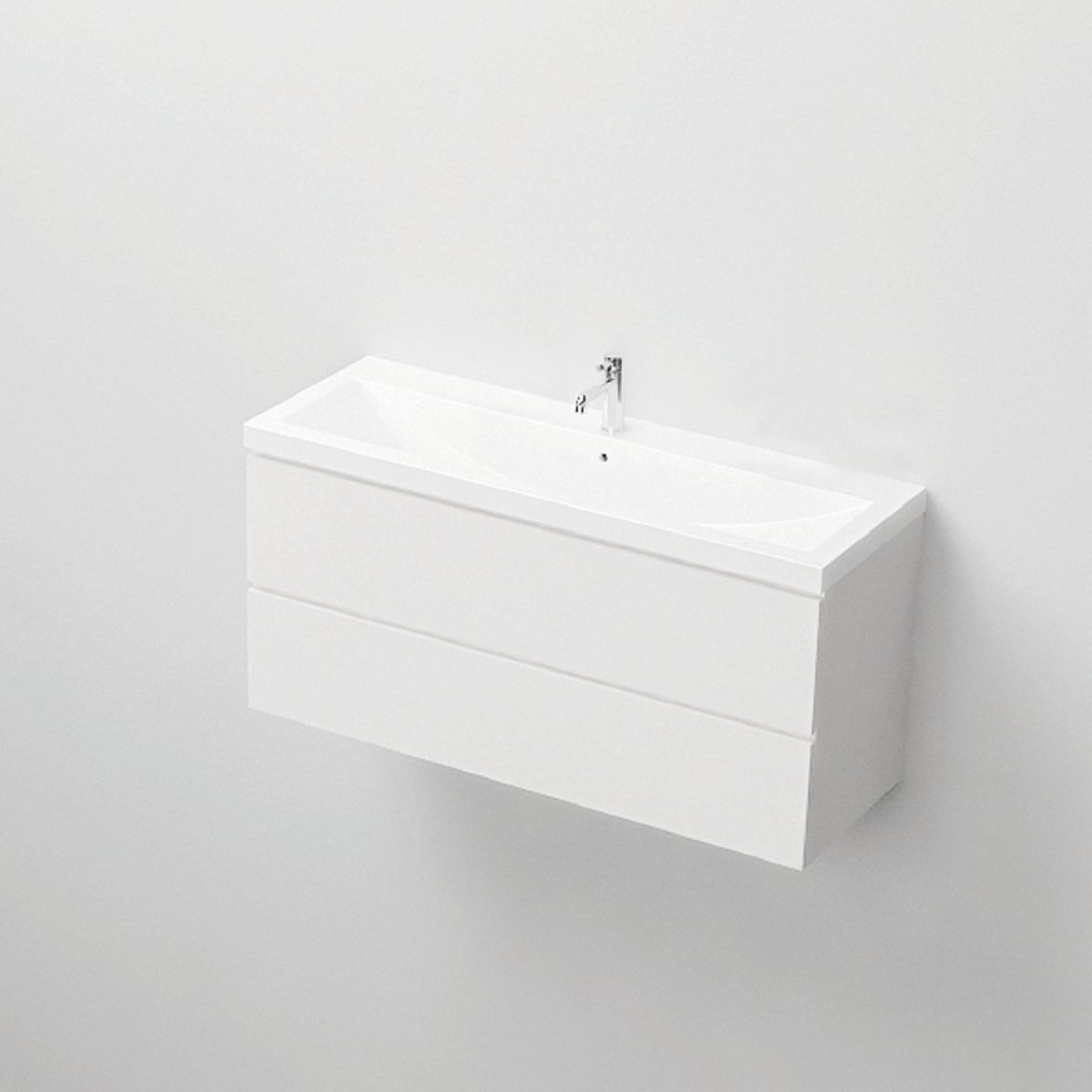 Lavoar dublu Fabio, compozit mineral, montaj semi-incastrat, o gaura de baterie 100x36 cm