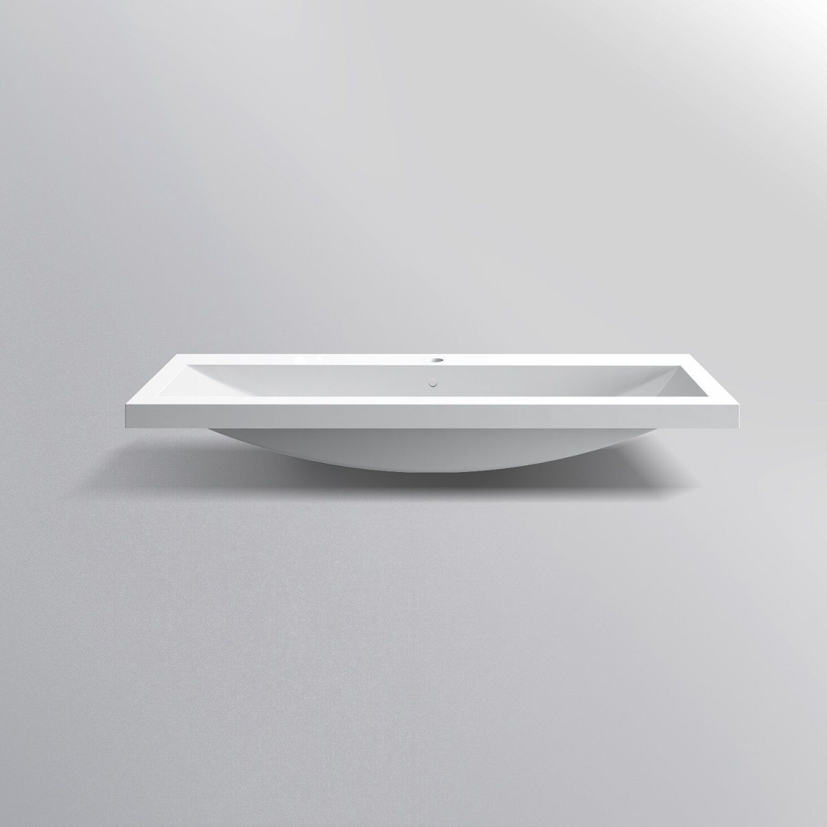 Lavoar dublu Fabio, compozit mineral, montaj semi-incastrat, o gaura de baterie 100x36 cm