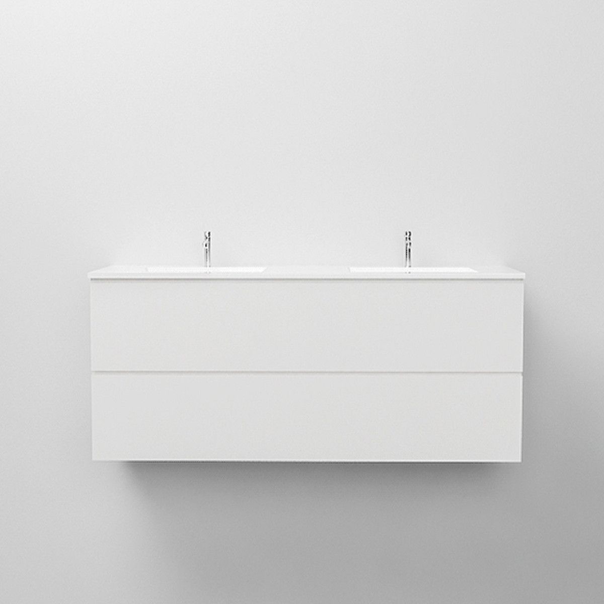 Lavoar dublu Paola, compozit mineral, montaj semi-incastrat, 161x54 cm