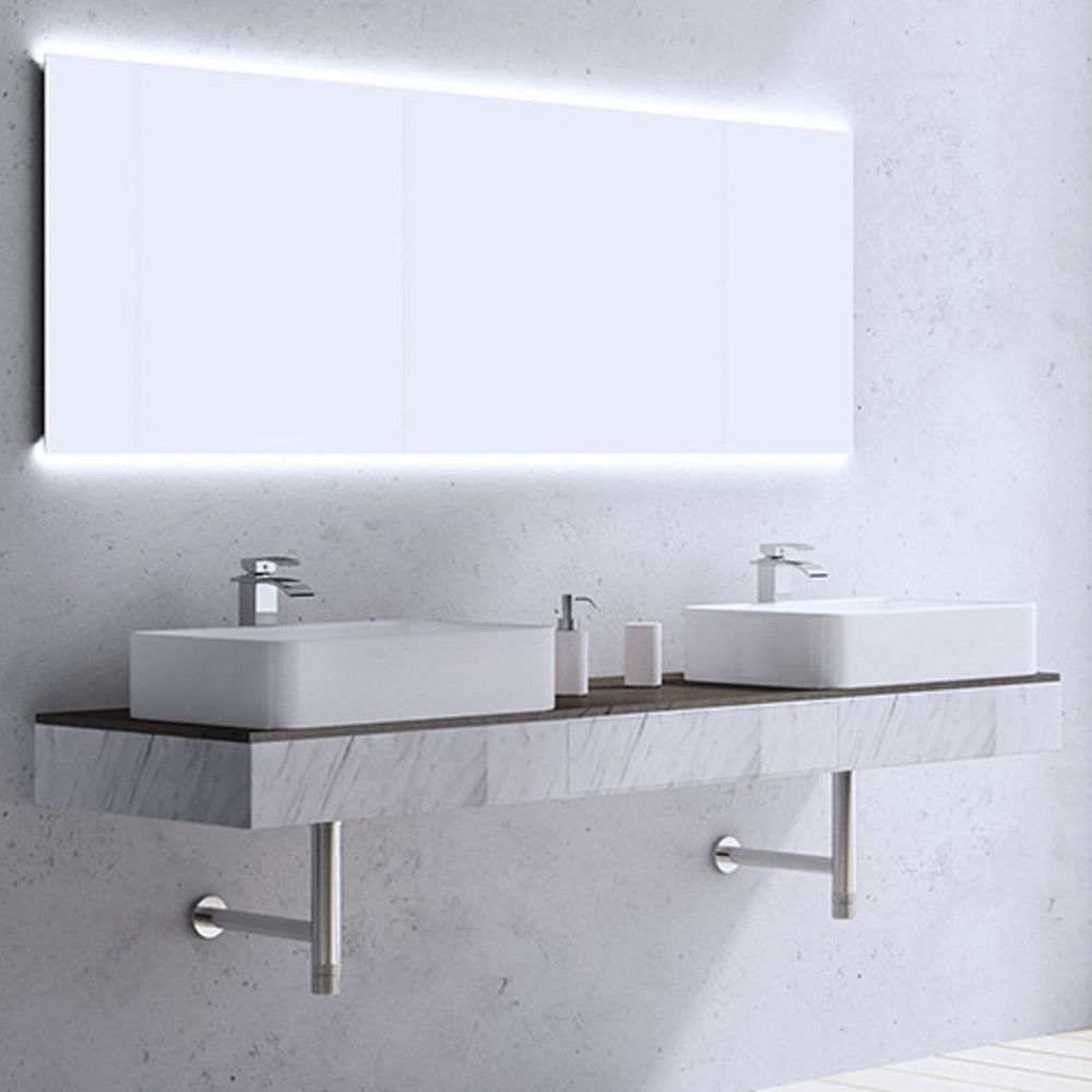 Lavoar EGO-105, 58x38 cm, ceramica sanitara, montaj pe blat, fara gaura baterie