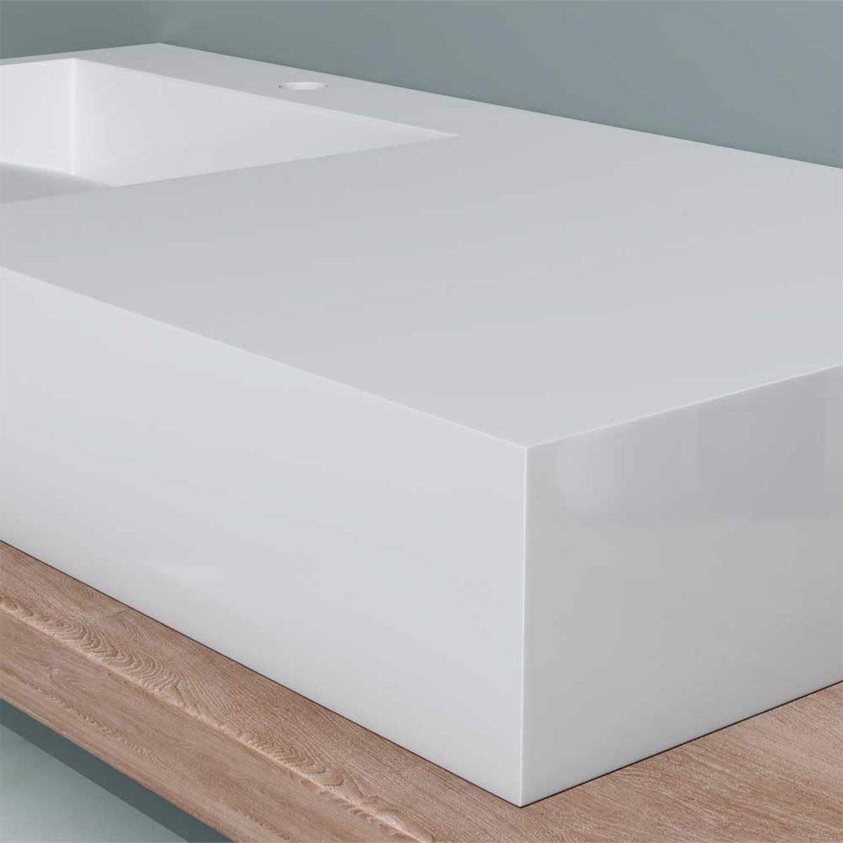 Lavoar EGO 11, Alb, lucios, 100x50cm, compozit marmura, montaj pe blat sau suspendat, scurgere ascunsa, cu gaura baterie