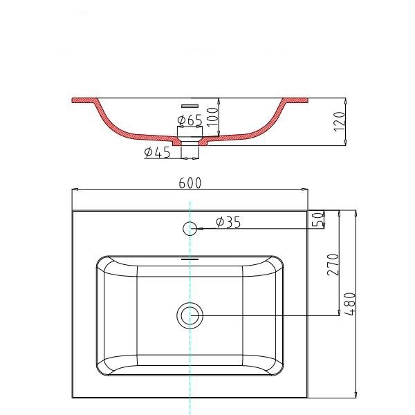 Lavoar EGO-15A, montaj incastrat, dimensiuni 60,90,100 sau 120 cm, compozit marmura