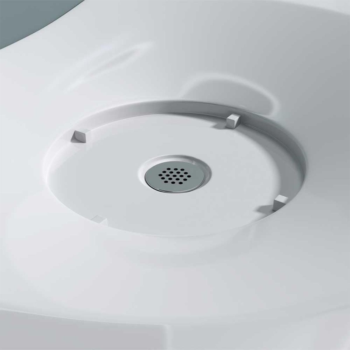 Lavoar EGO 15R, Alb, lucios,scurgere ascunsa, montaj pe blat sau suspendat, compozit marmura, 100x48 cm, gaura baterie dreapta
