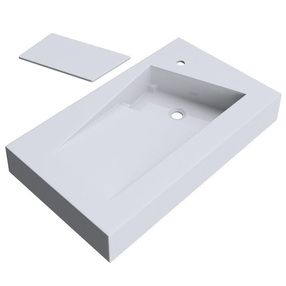 Lavoar EGO-17 , compozit marmura, montaj pe blat sau suspendat, scurgere ascunsa, 80x46