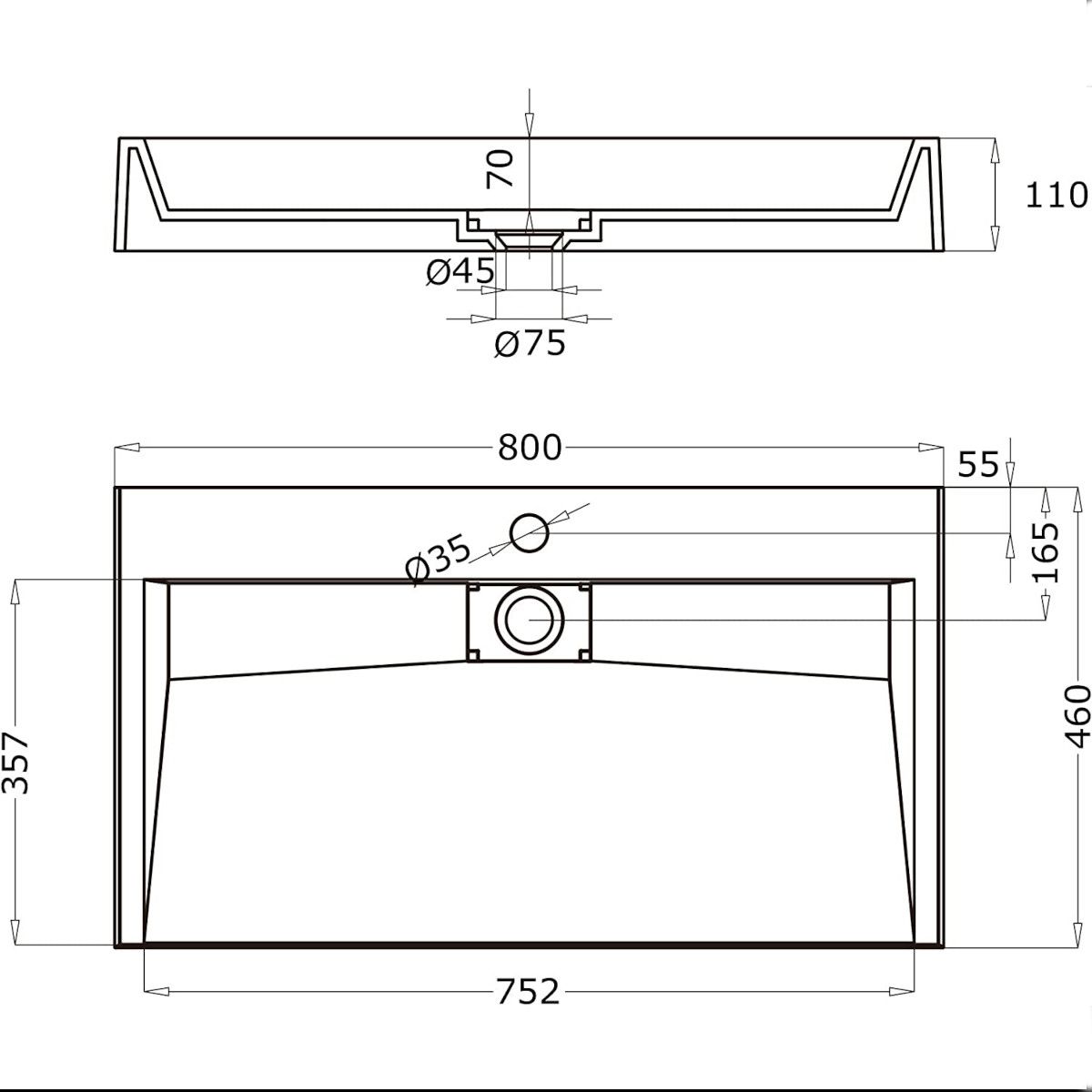 Lavoar EGO 19, Alb, mat, dimensiuni intre 60-90 cm, compozit marmura, montaj suspendat sau pe blat, cu o gaura de baterie