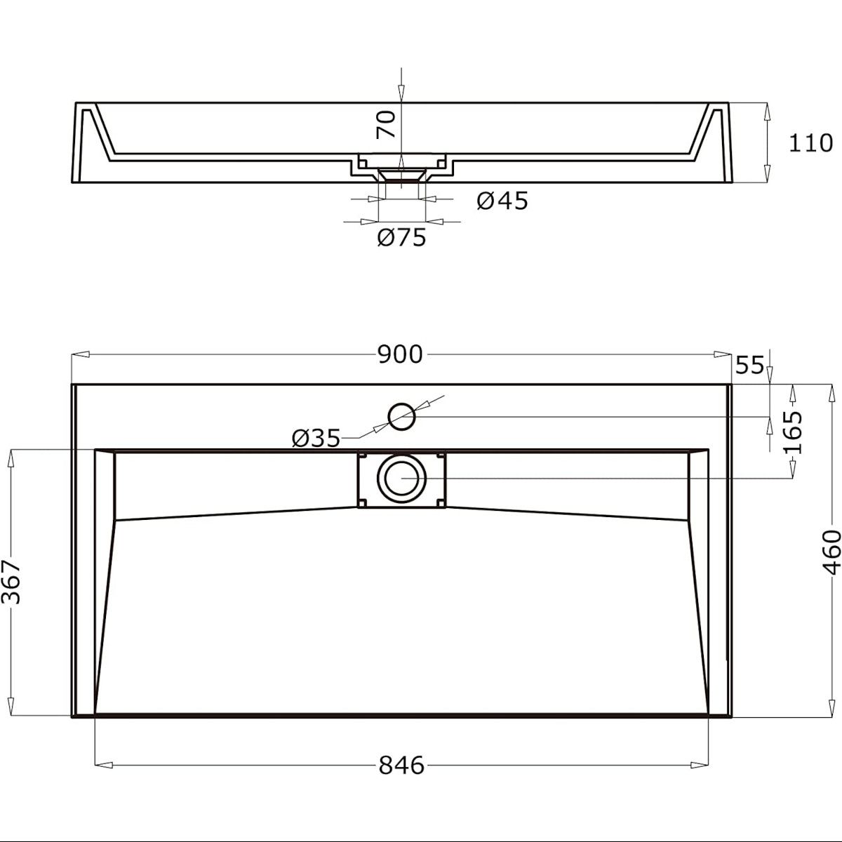 Lavoar EGO 19, Alb, mat, dimensiuni intre 60-90 cm, compozit marmura, montaj suspendat sau pe blat, cu o gaura de baterie