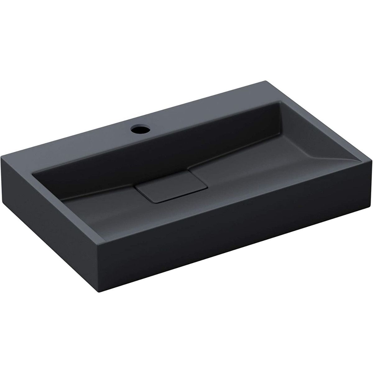 Lavoar EGO 19, Antracit mat, dimensiuni intre 50-100 cm, compozit marmura, montaj suspendat sau pe blat, cu o gaura de baterie