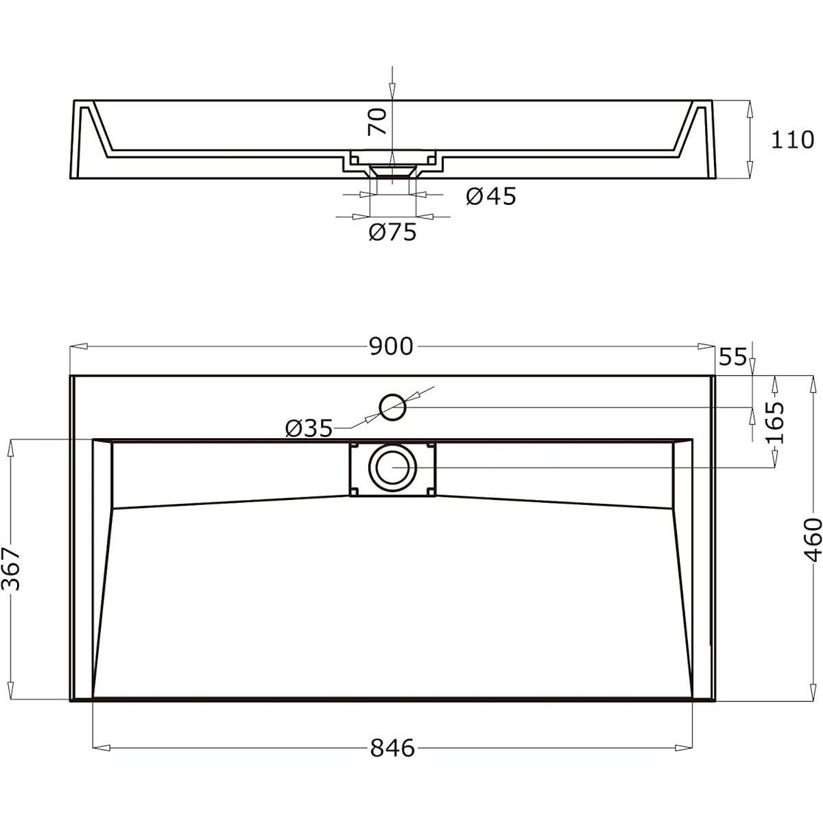 Lavoar EGO 19 Resigilat, Alb, lucios, compozit marmura,suspendat sau pe blat, cu o gaura baterie Dimensiune: 90x46 cm