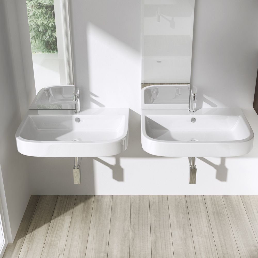 Lavoar EGO-5021, ceramica sanitara, montaj pe blat sau suspendat, 80x48 cm