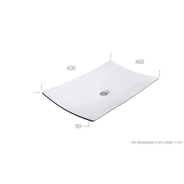 Lavoar EGO 5096, Alb, lucios, 60x40 cm, montaj pe blat, ceramica sanitara