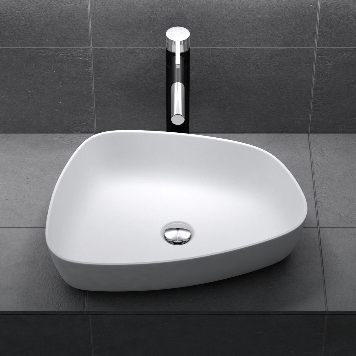 Lavoar EGO 806, Alb, mat, 51.1x38.7 cm, montaj pe blat, compozit de marmura