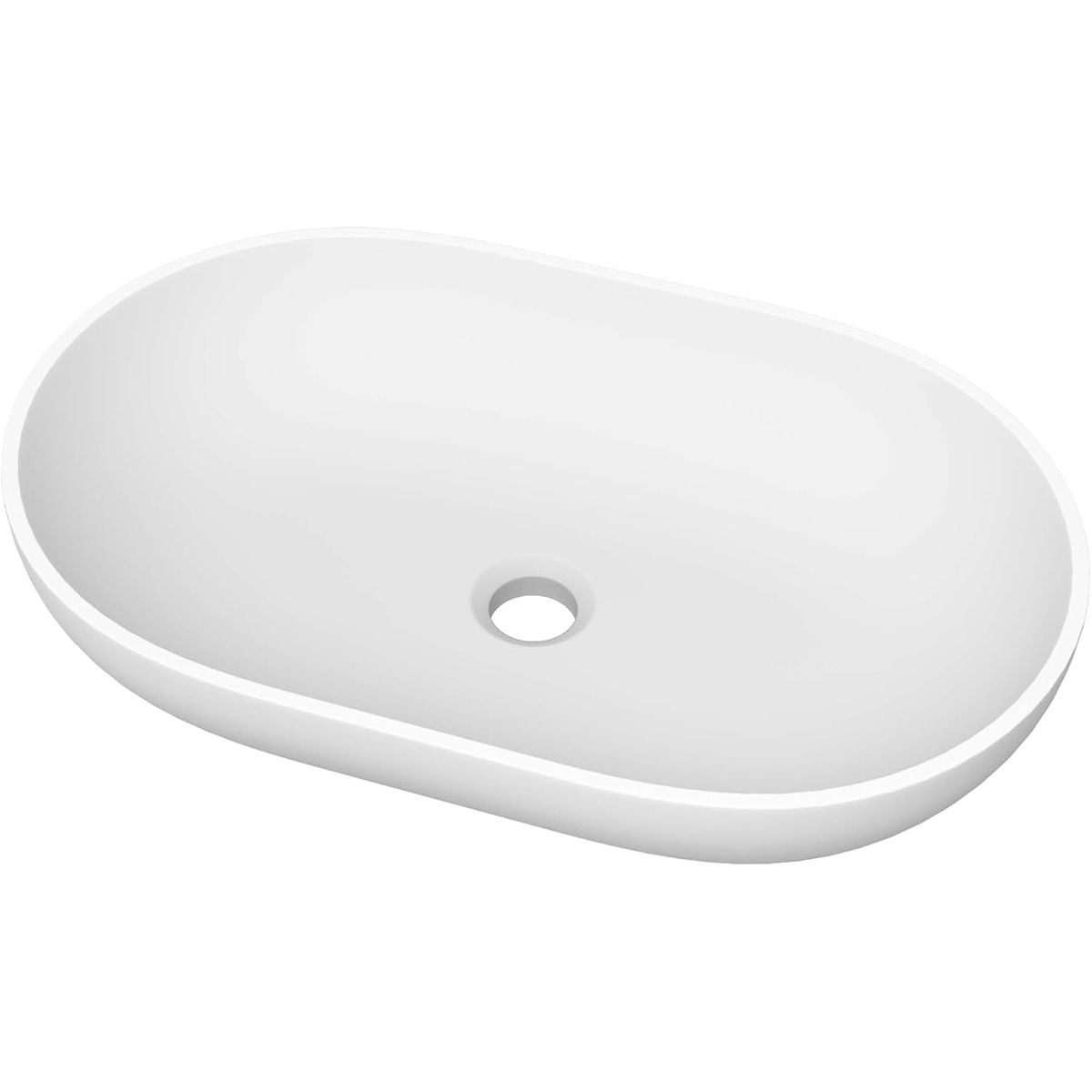 Lavoar EGO 808, Alb, mat, 54x34 cm ,montaj pe blat, compozit marmura