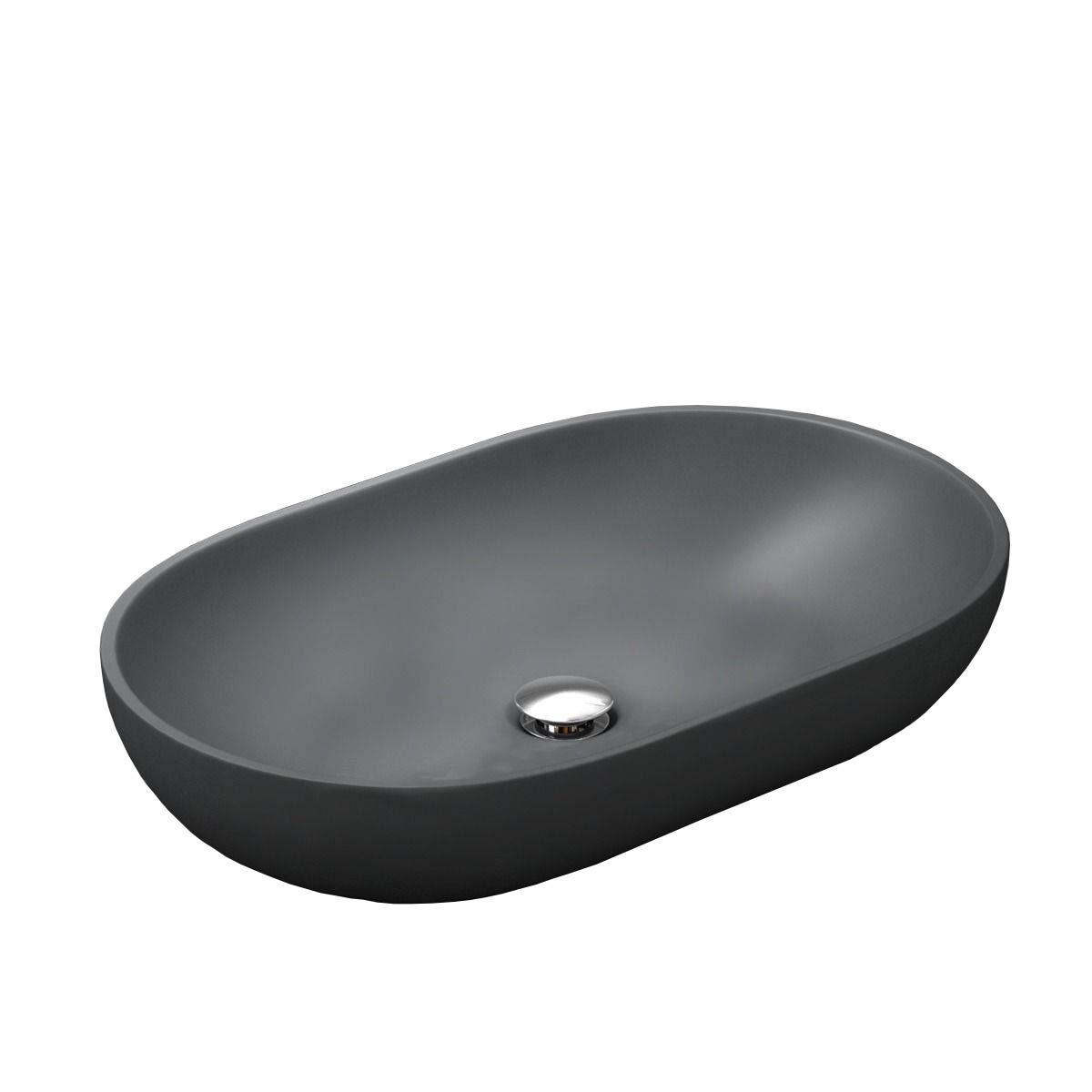 Lavoar EGO 808, Antracit, mat, 54x34 cm, montaj pe blat, compozit marmura