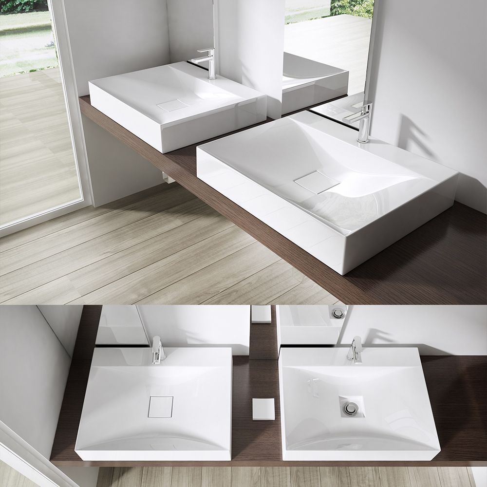 Lavoar EGO-810, compozit marmura, montaj pe blat sau suspendat, 60,80 sau 100 x 48 cm