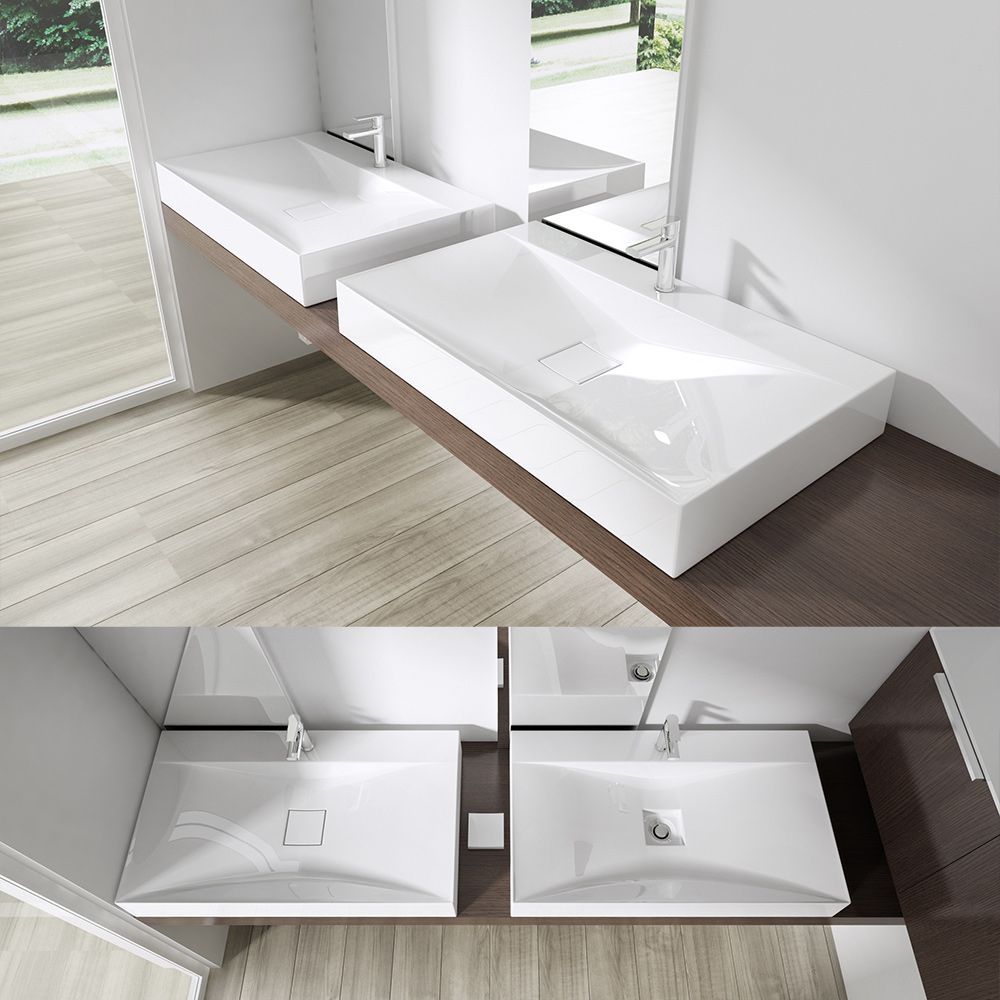 Lavoar EGO-810, compozit marmura, montaj pe blat sau suspendat, 60,80 sau 100 x 48 cm