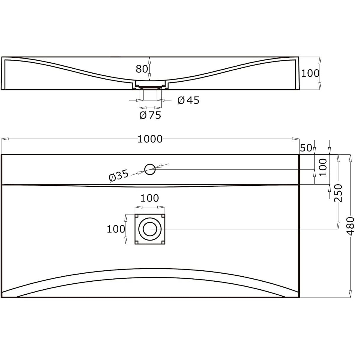 Lavoar EGO 810, Alb, lucios, 60, 80 sau 100 x 48 cm, montaj pe blat sau suspendat, compozit marmura