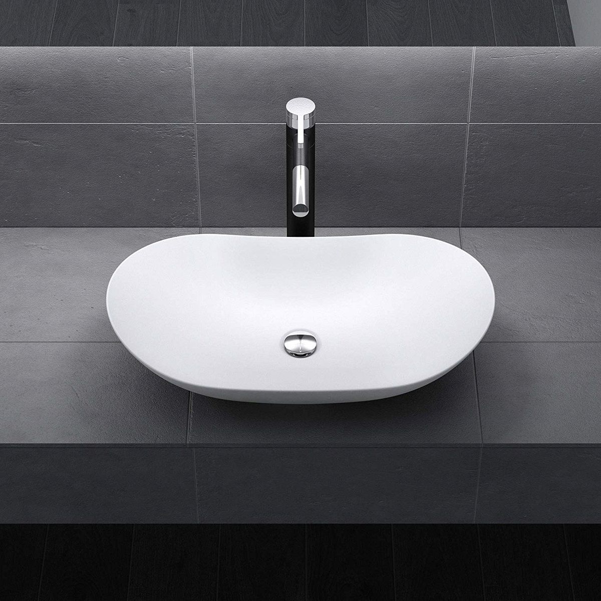 Lavoar EGO 858, Alb, mat, 63x36.5 cm, montaj pe blat, ceramica sanitara