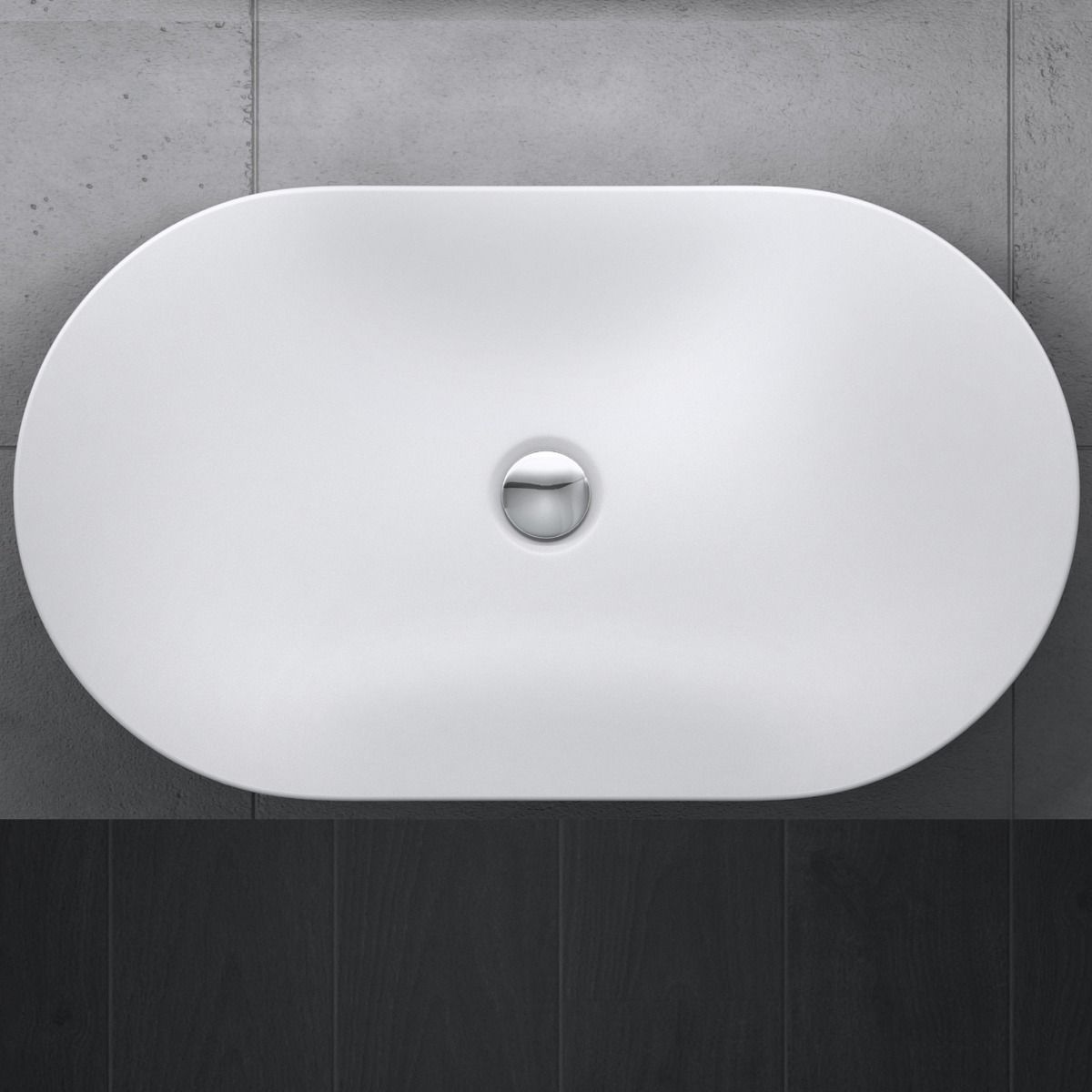 Lavoar EGO 858, Alb, mat, 63x36.5 cm, montaj pe blat, ceramica sanitara