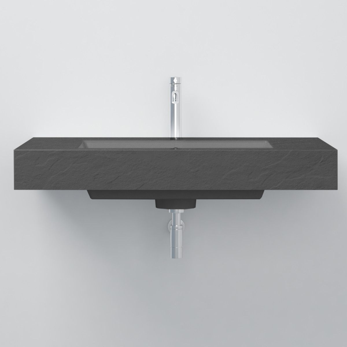 Lavoar Elsa, compozit mineral, montaj pe blat sau suspendat, Antracit Mat, finisaj Ardezie, 80-100x 49.2-53 cm