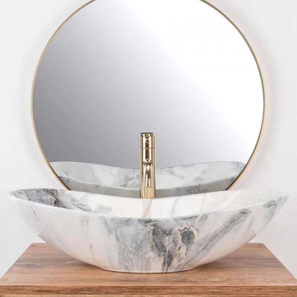 Lavoar, imitatie piatra, ceramica sanitara, 62x36 montaj pe blat, Luigi