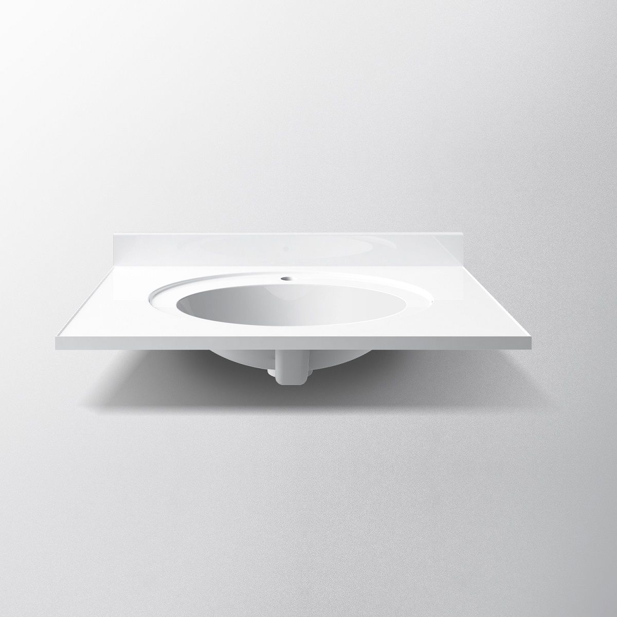 Lavoar Kira, compozit mineral, montaj semi-incastrat, o gaura de baterie, 78x56 cm