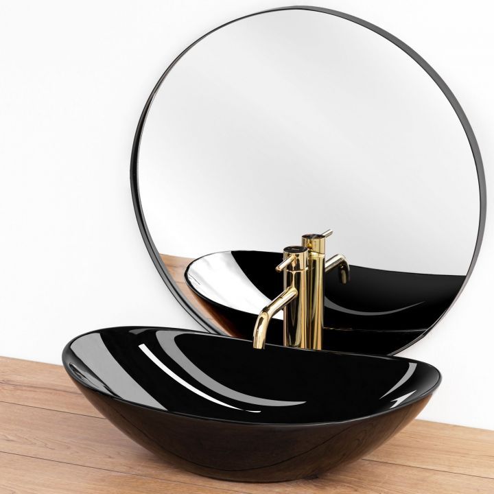 Lavoar Luigi, Negru, ceramica sanitara, 52x32 montaj pe blat