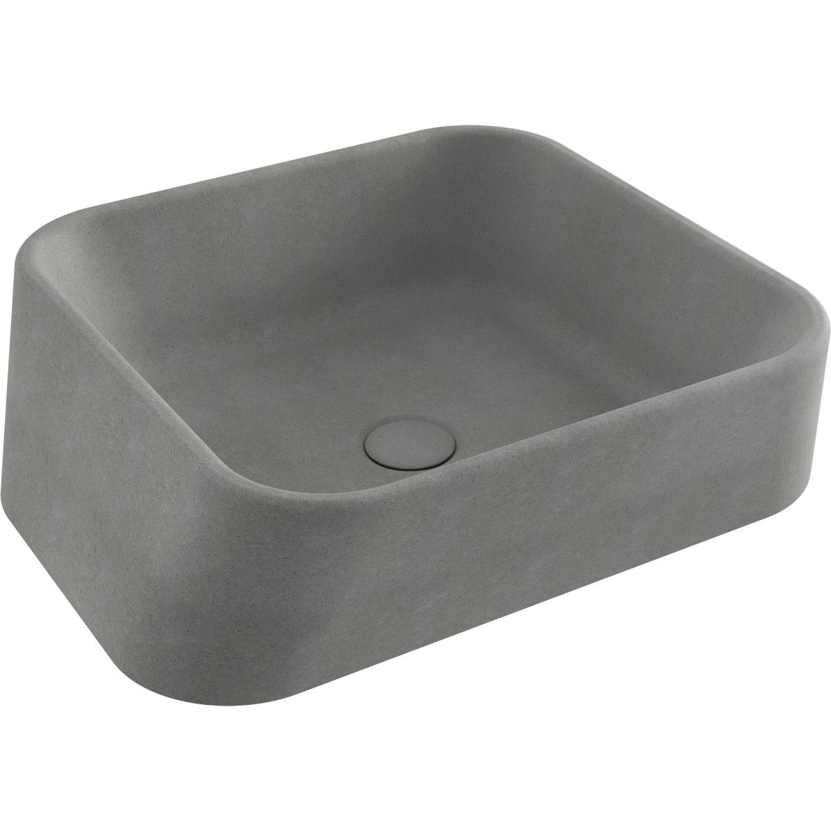 Lavoar Maluma, montaj pe blat, 51x42 cm, capac ceramic, gri ciment mat, Royalty Line by Ego