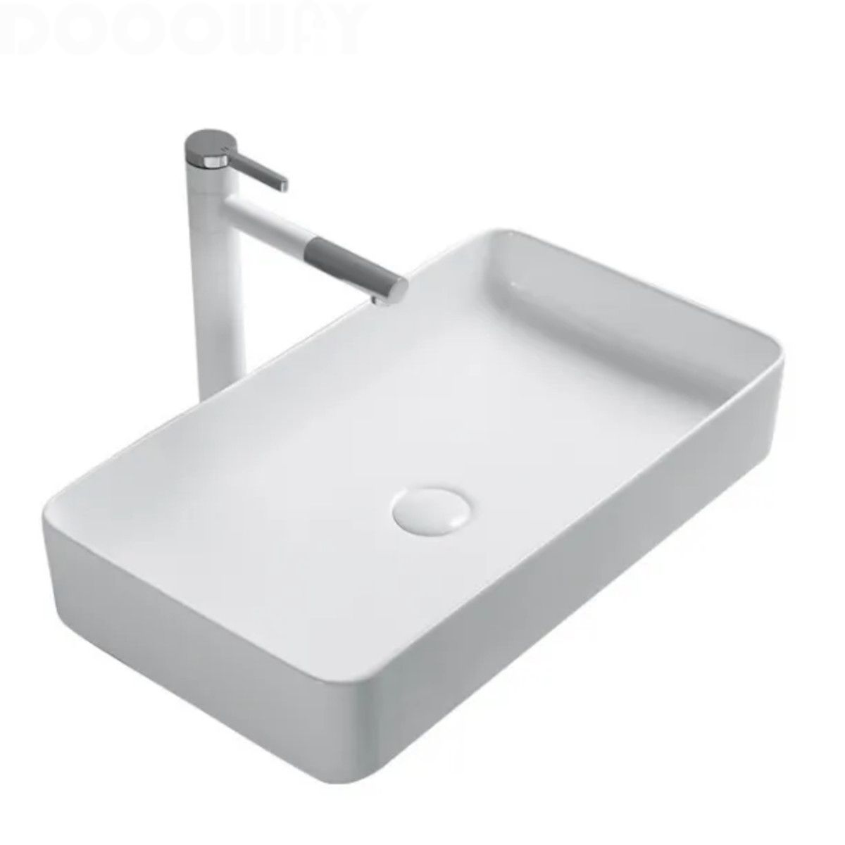 Lavoar Maura, Alb, ceramica sanitara, 61x35 montaj pe blat