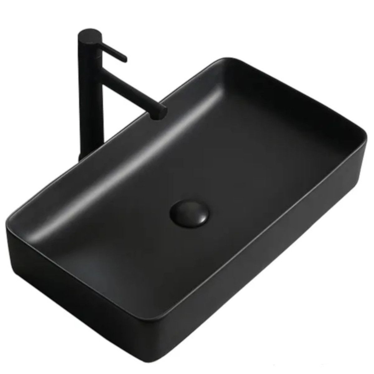 Lavoar Maura, Negru Mat, ceramica sanitara, 61x35 montaj pe blat