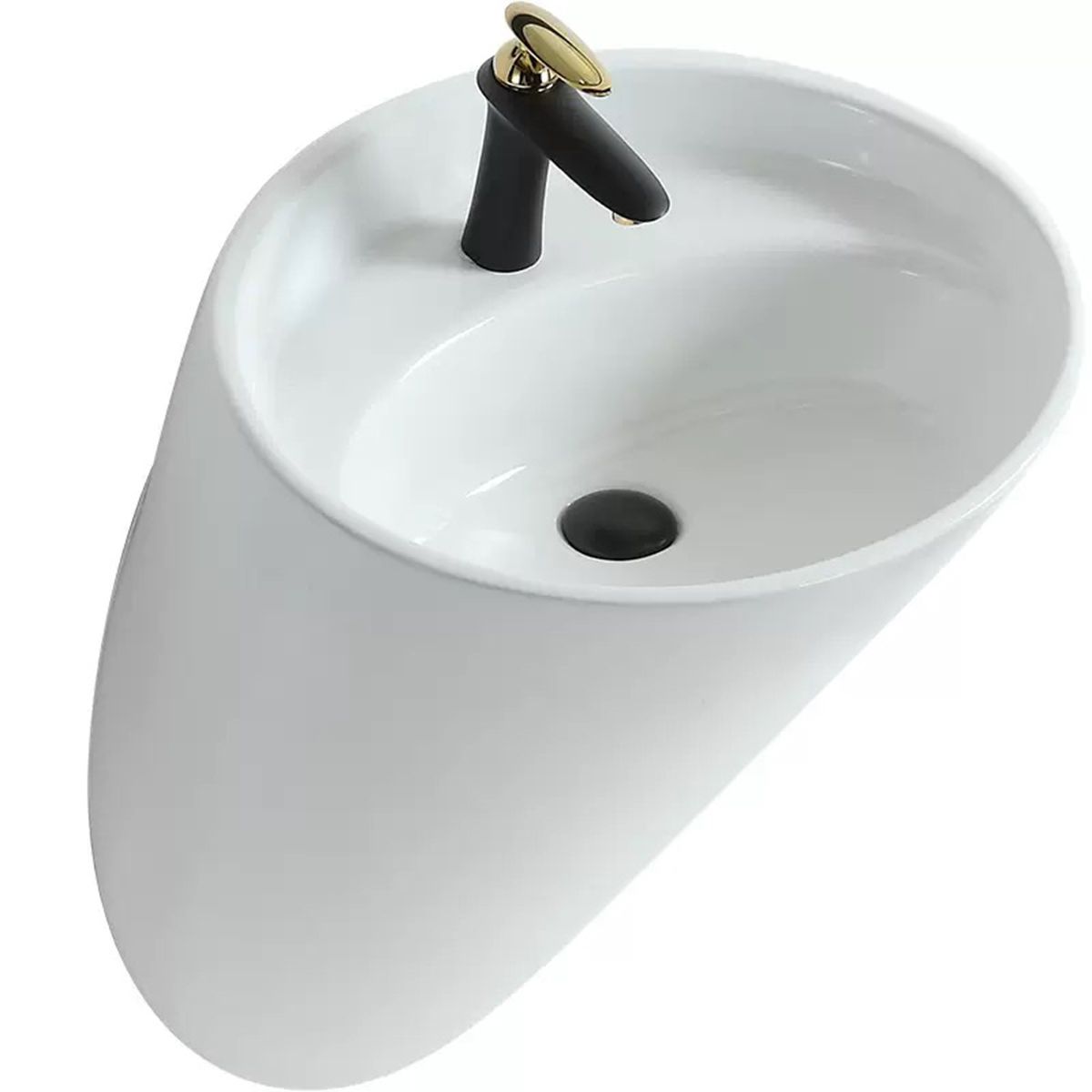 Lavoar, montaj suspendat, 52x44 cm, alb lucios, ceramica sanitara, Angi