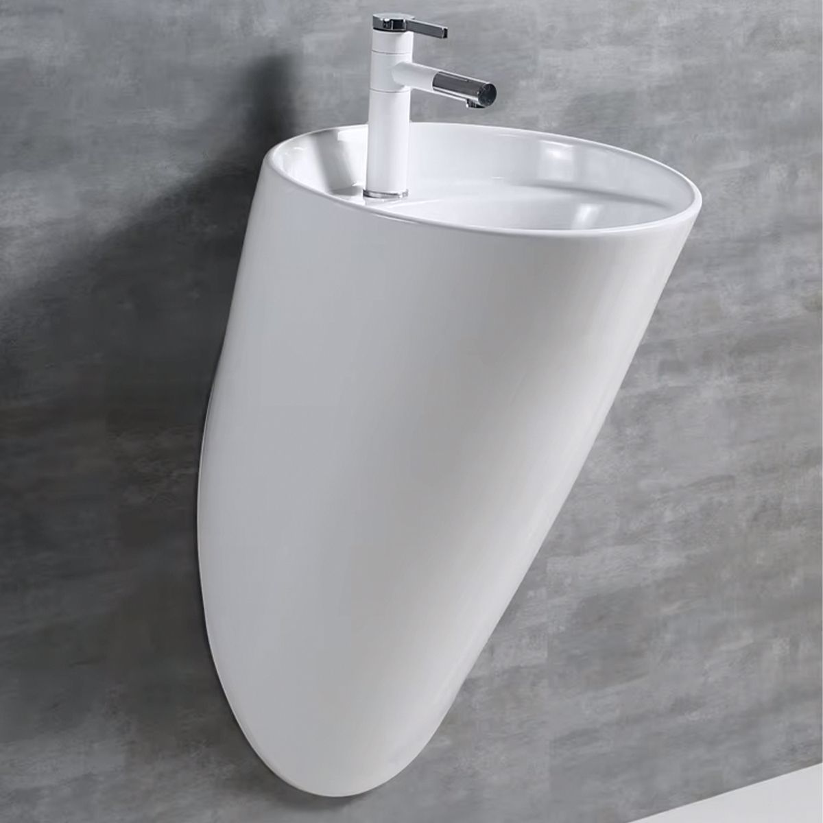 Lavoar, montaj suspendat, 52x44 cm, alb lucios, ceramica sanitara, Angi