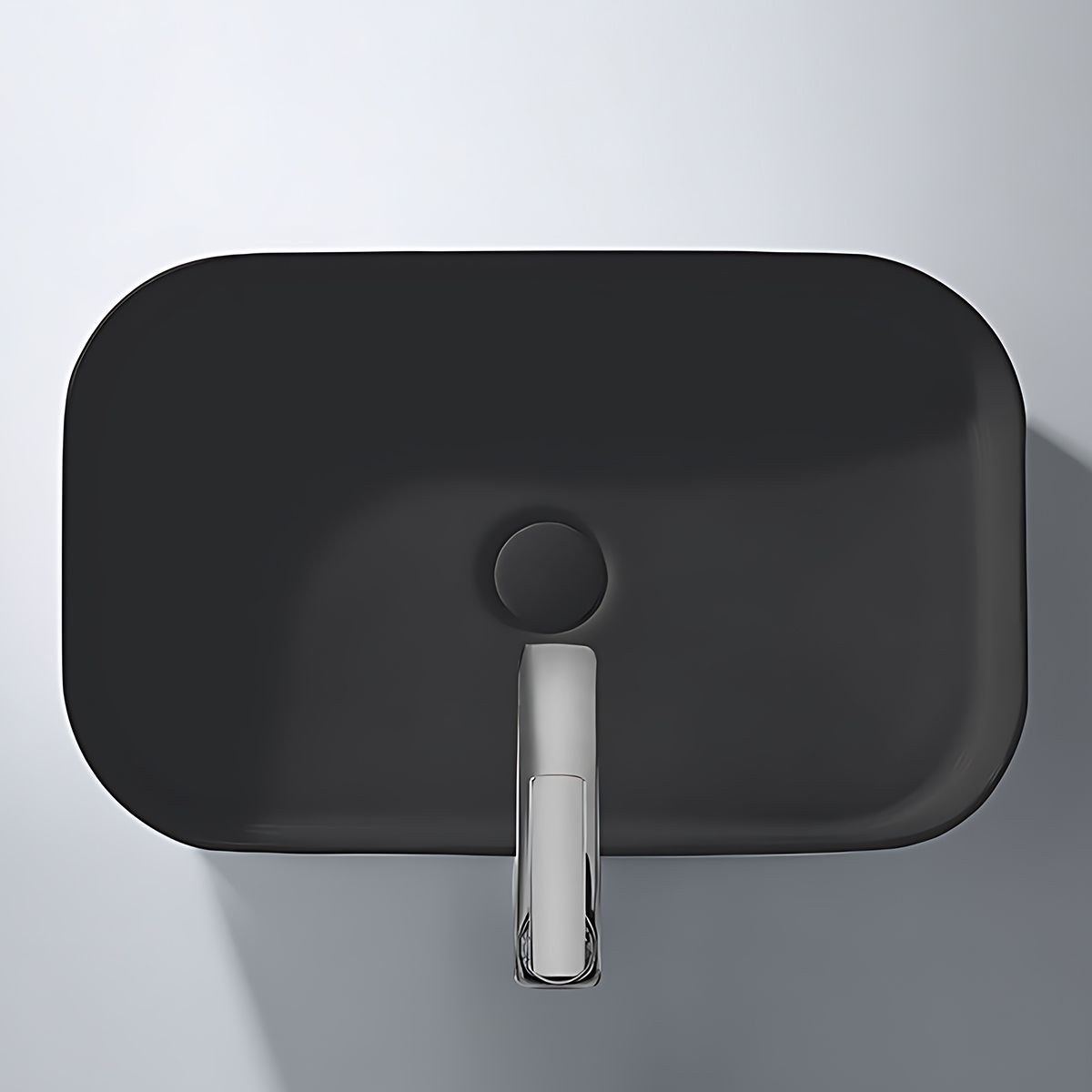 Lavoar Negru Mat, Power color, ceramica sanitara, montaj pe blat, 61x38 cm, Puro