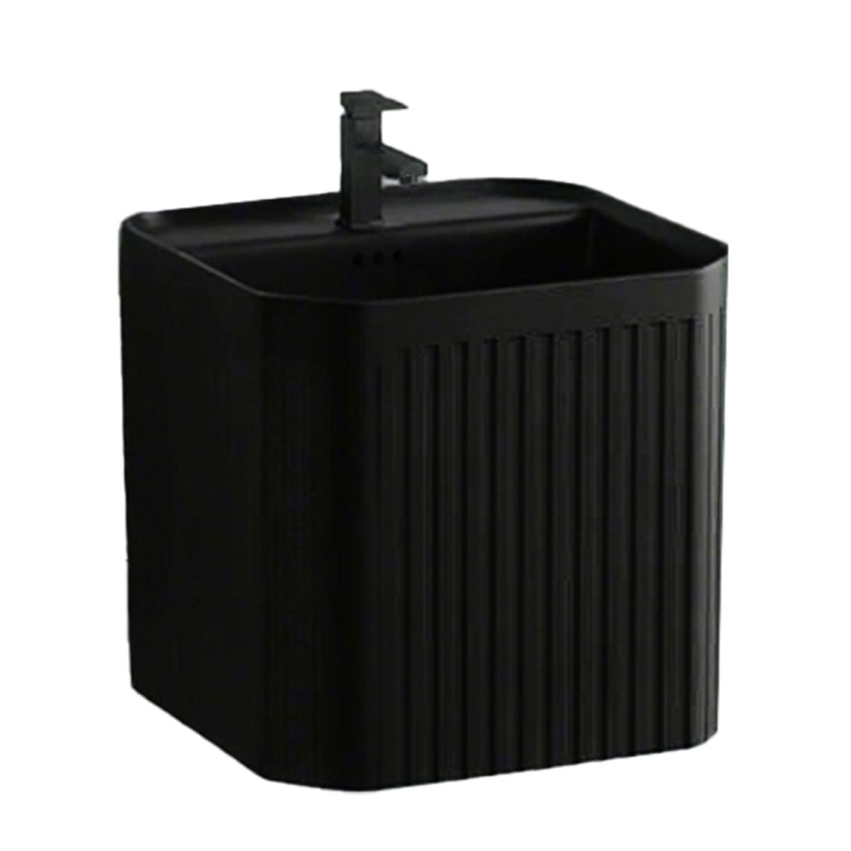 Lavoar, Negru Mat, Power Color, montaj suspendat, 42x42x40 cm, ceramica sanitara, Adele