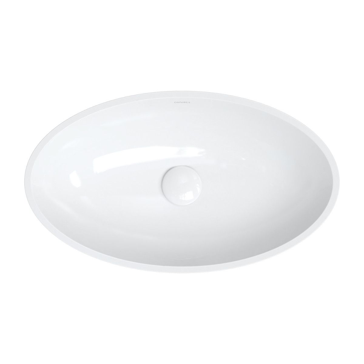 Lavoar OMNIRES SIENA, Compozit Roca Dolomit, Gri Alb, lucios, 60x35 cm, montaj pe blat
